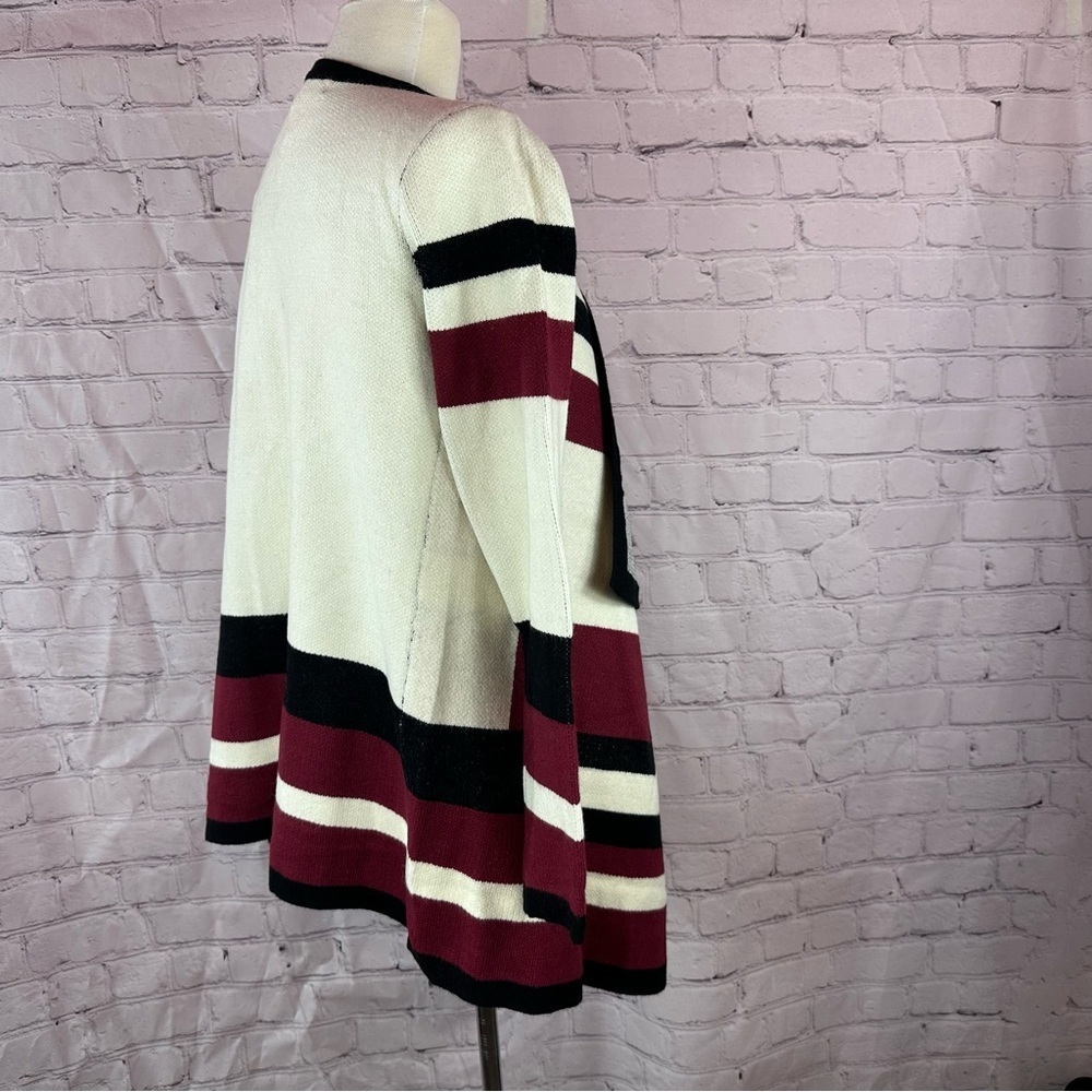 NWT entro Boutique Burgundy/Black open front cardigan sweater boho western - Picture 3 of 13